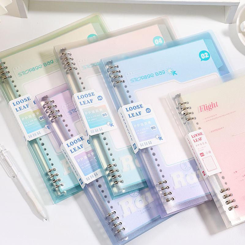 Product Introduction of Binder B5 A5 Buku Tulis Sekolah Notebook Aesthetic Korea Kertas Binder A5 Transparant Cover Binder Notepad Alat Tulis Sekolah Lucu 10