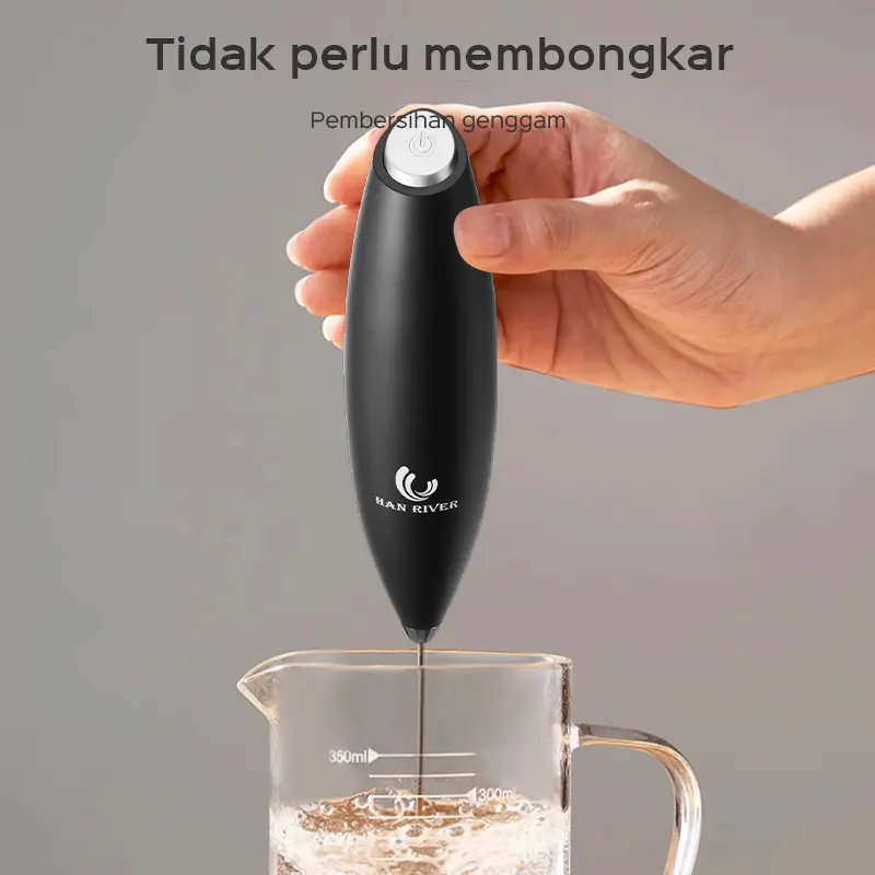HAN RIVER MIXER Pengocok Susu Milk Frother -hitam/putih 8