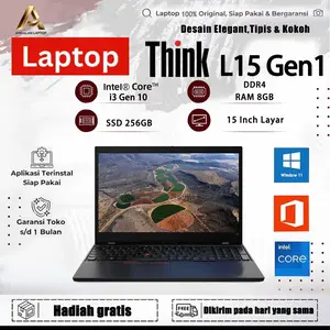 Laptop L15 GEN1 intel core i3 Gen 10 RAM 8GB SSD 256GB Layar 15 Inci Windows 11 Pro Mulus Berkualitas Bergaransi Murah untuk Pelajar Hadiah Gratis Bisa COD