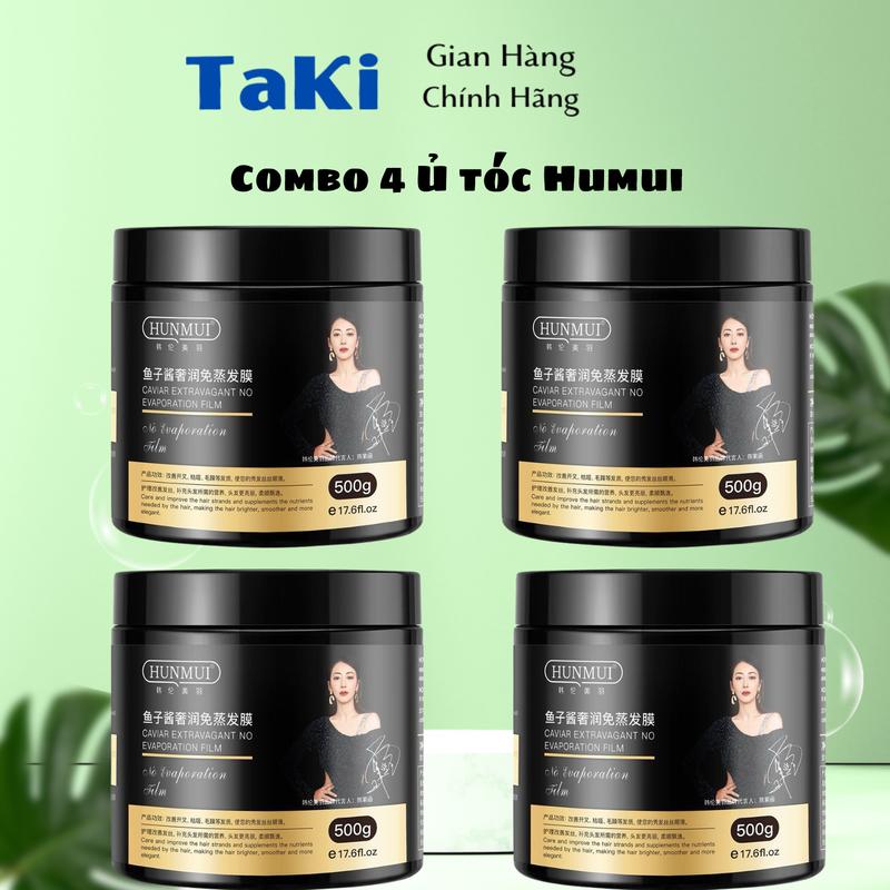 Combo 4 Hũ Kem Ủ Tóc Collagen HUNMUI (500g) - Chăm Sóc Tóc Hư Tổn, Tái Tạo Cấu Trúc Tóc, Dưỡng Tóc Collagen xả mềm mượt thơm lâu