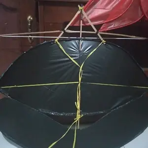 layangan gapangan motif babon angkrem bulat hitam 60cm