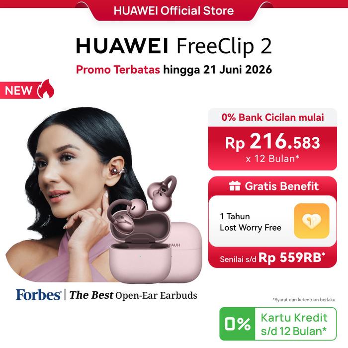 Gambar HUAWEI FreeClip 2 TWS Earphone l Unique C-bridge Design l Adaptive Open-ear Listening | Crystal Clear Calls dari Huawei Indonesia Kota Tangerang Tokopedia