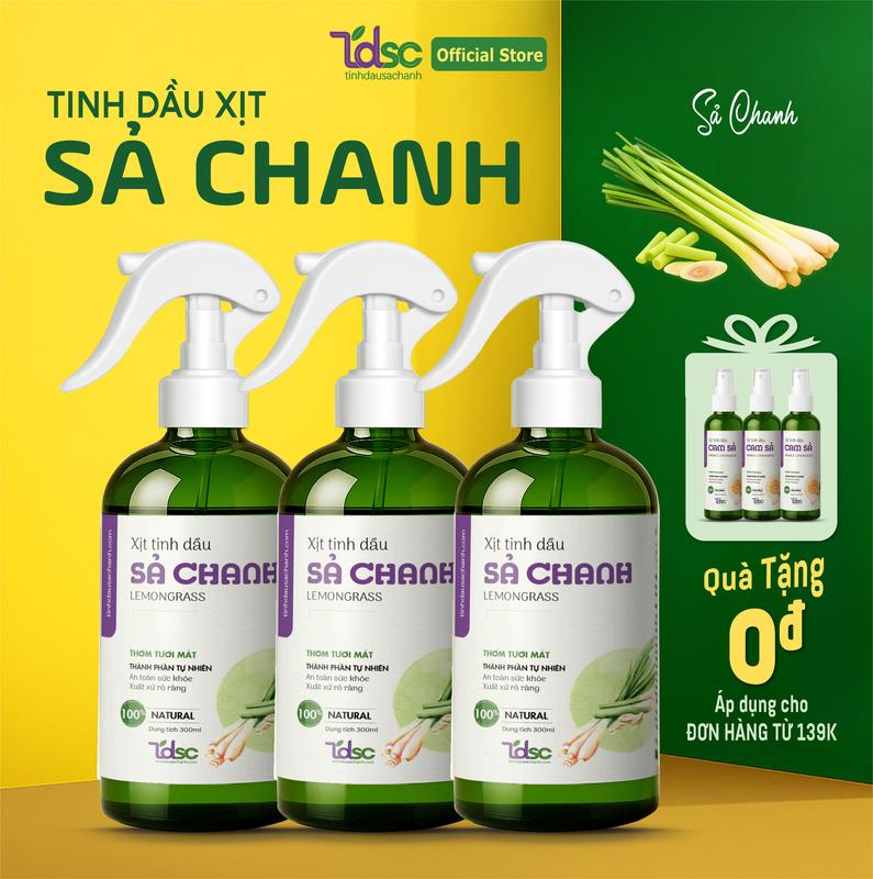 Chai Xịt Tinh Dầu Sả Chanh Nguyên Chất Thơm Phòng Đuổi Muỗi TINHDAUSACHANH 100ml/500ml Tinh Dầu Sả Xịt Phòng Khử Mùi Hiệu Quả