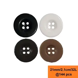 Kancing baju bijian lubang 2/4 polos warna