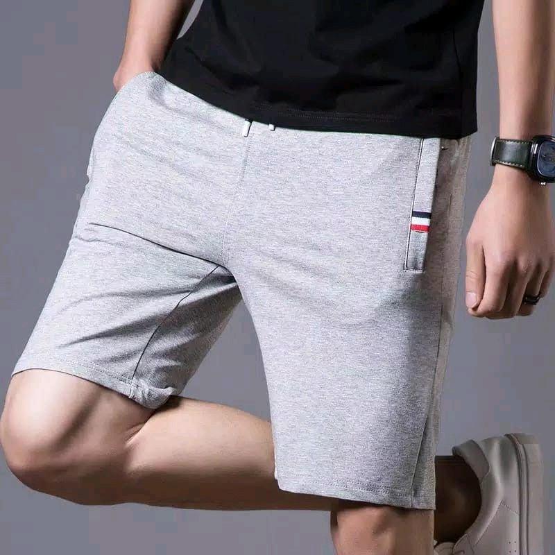 BIG PROMO 4 pcs 90 ribu celana pendek babytery saku resleting pria dewasa remaja Distro Cowok Jumbo Casual Santai Hitam nyaman keren Navy Muda Shorts Katun Kain Boxer Lembut Karet 2
