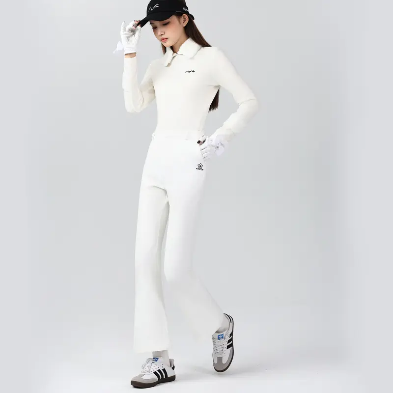 Quần Áo Golf, Dành Cho Nữ, Dài Tay, Dày Và Ấm, Thiết Kế Cổ Áo Lông Thỏ, Cao Cấp Có Thể Tháo Rời Đàn Hồi, Bó Sát, Chất Lượng Cao, Thoải Mái, Thích Hợp Cho Các Môn Thể Thao Giải Trí Ngoài Trời, Quần Dài Chuông, Mùa Thu Và Mùa Đông Mới 4