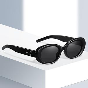 FS Y2K Oval Sunglasses with Star Detail 🌟 UV Protection Aesthetic Retro Korea Look Kaca Mata Viral TikTok Lelaki Perempuan Style Cermin Mata Hitam