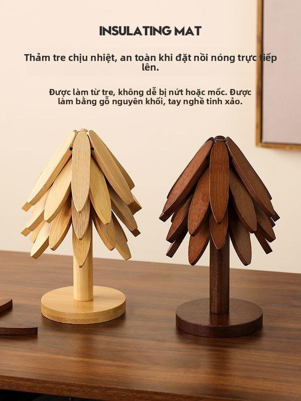  Thảm Cách Nhiệt Cây Thông Noel Cao Cấp Chất Liệu Gỗ Nguyên Khối Hình Cây Nhỏ Sáng Tạo Chống Bỏng Thích Hợp Cho Bàn Ăn Thảm Đựng Nồi Thảm Bát 