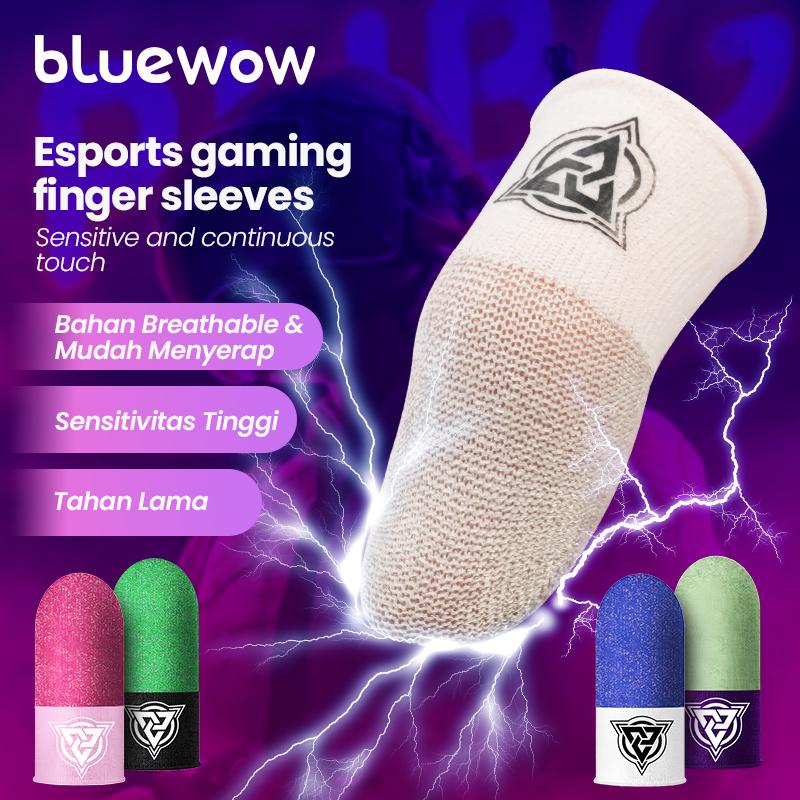 ‌BlueWow V4 Ice SilkFinger Sleeve/Pro Lengan Jari- Putih Sarung Jari Gaming Generasi Baru - Material Ice Silk/Shark Gaming-Material Nanofiber Premium | High Sensitivity & No Miss Touch | Anti-Sweat + Screen Safe untuk Garena/PUBG/MLBB