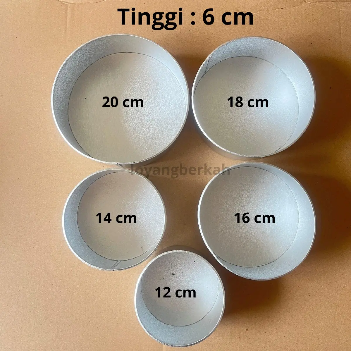 Loyang Kue Bulat Galvalum 12-20 cm Tinggi 6 cm - Kitchenware