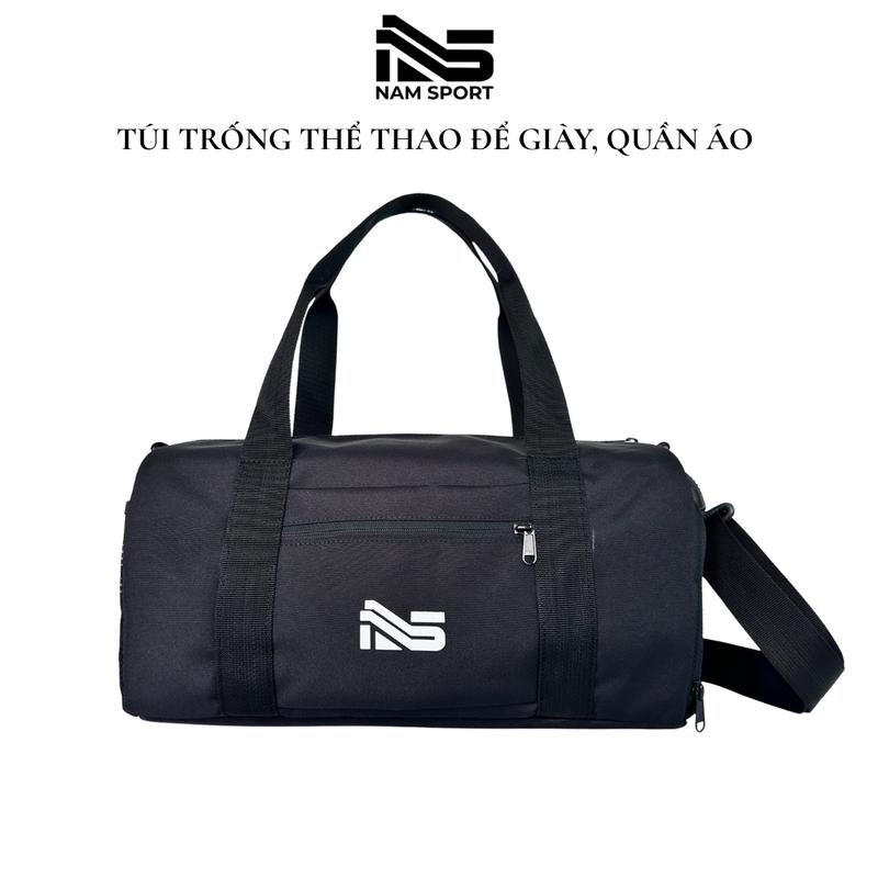 Túi Trống Thể Thao Nam Sport, Ngăn Để Giày Riêng, Dùng Đi Tập Gym, Bóng Đá, Pickleball, Chất Liệu Polyester Chống Nước, Kích Thước 22x21x41cm, Màu Đen, Xuất Xứ Việt Nam