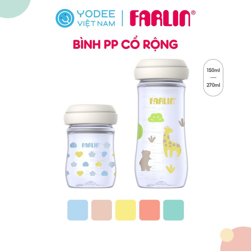 Đồ dùng họa tiết cho bé dòng PP an toàn phiên bản cổ rộng Farlin