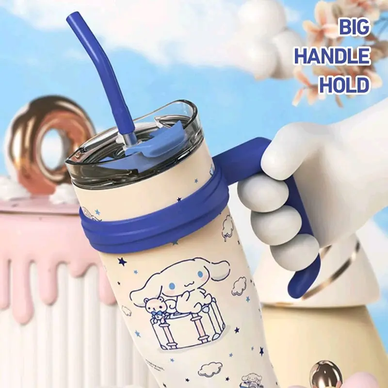 Botol minum stainless motif tumbler motif sedotan stainless 1200ML 3