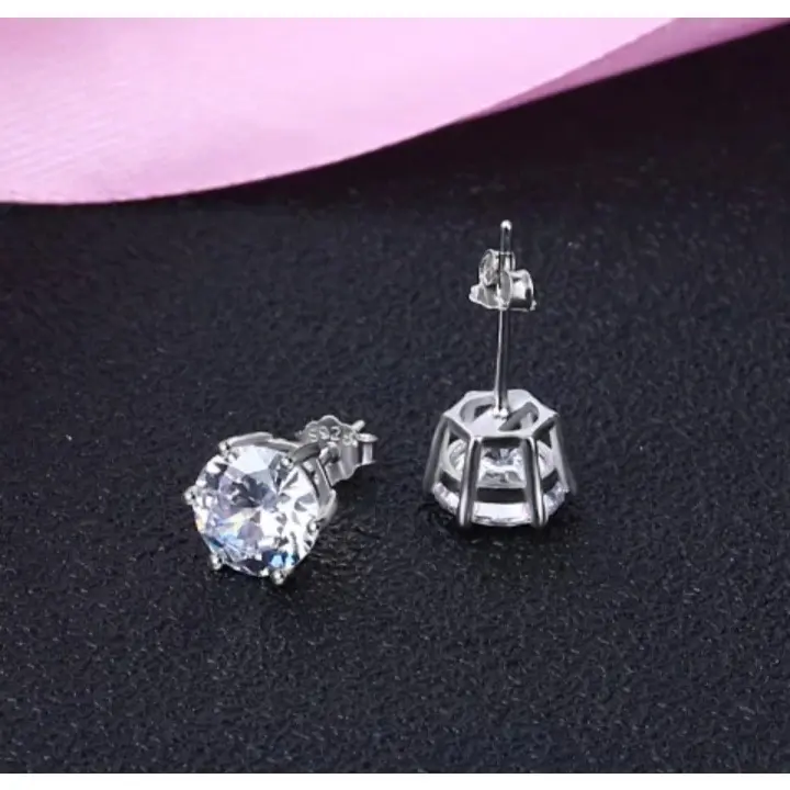 Anting Titanium Laki-Laki dan Wanita Silver Mata1 Cantik GG6 3mm Anti Karat dan Tidak Pudar Earrings Aksesoris Black titsnium warna silver anting-anting pelapis logam tipe 2 tittanium 3