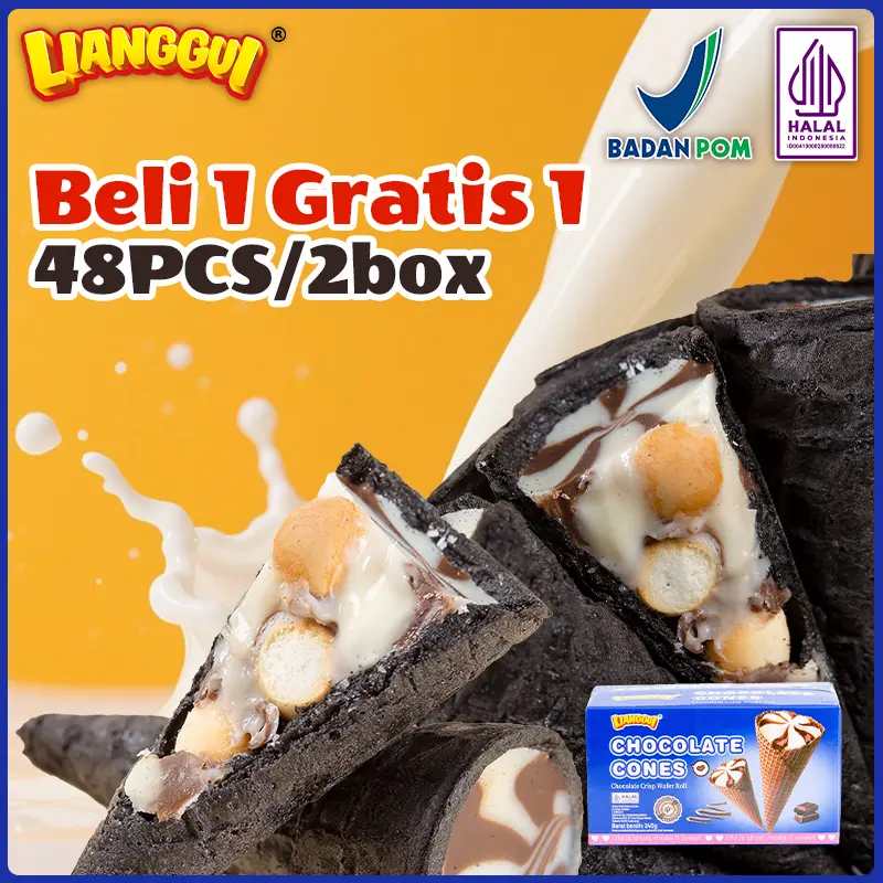 [HALAL] Lianggui Roll Isi Lezat, Kue Bulat Blaster Coklat! Makanan Ringan Harian & Hari Raya, Beli 12 Gratis 12 Super Worth, 240g Penuh Kotak, Halal untuk Dimakan 0