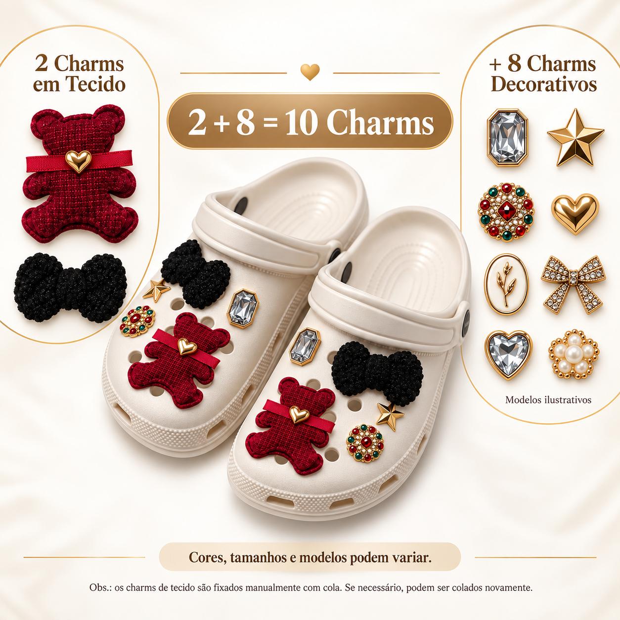 Babuche feminina EVA cor Rosa com charms — foto 6