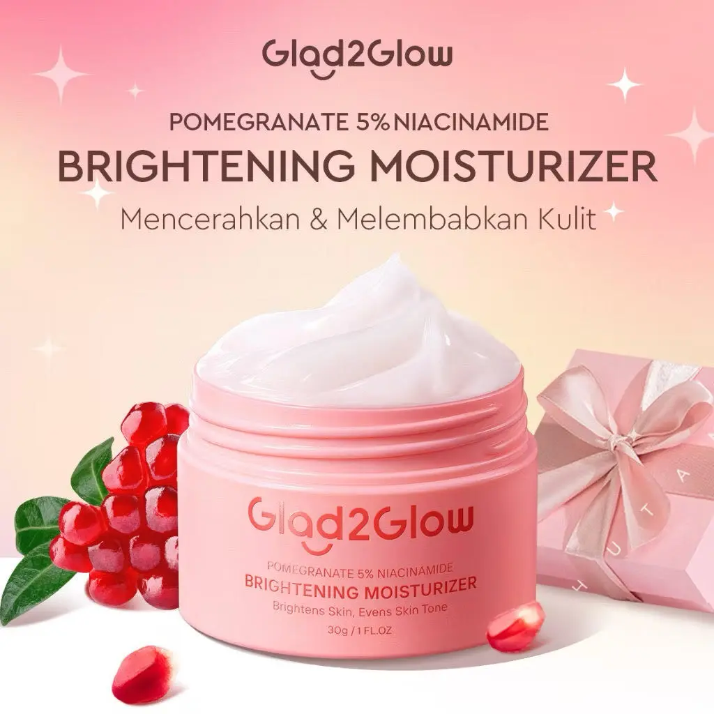 GLAD2GLOW Pomegranate Niacinamide Brightening Moisturizer 30g Pelembab Wajah