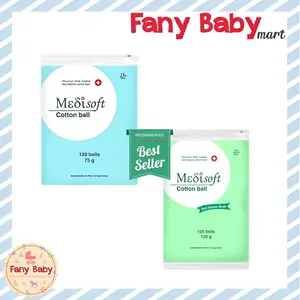 MEDISOFT [BEST SELLER] KAPAS BULAT 120 BALLS / 75GR / 120GR Biru Hijau