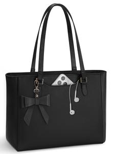 レディース大容量 PU レザーファスナー付トート・ショルダー兼用バッグ、通学・通勤・旅行・ショッピング多シーン活用