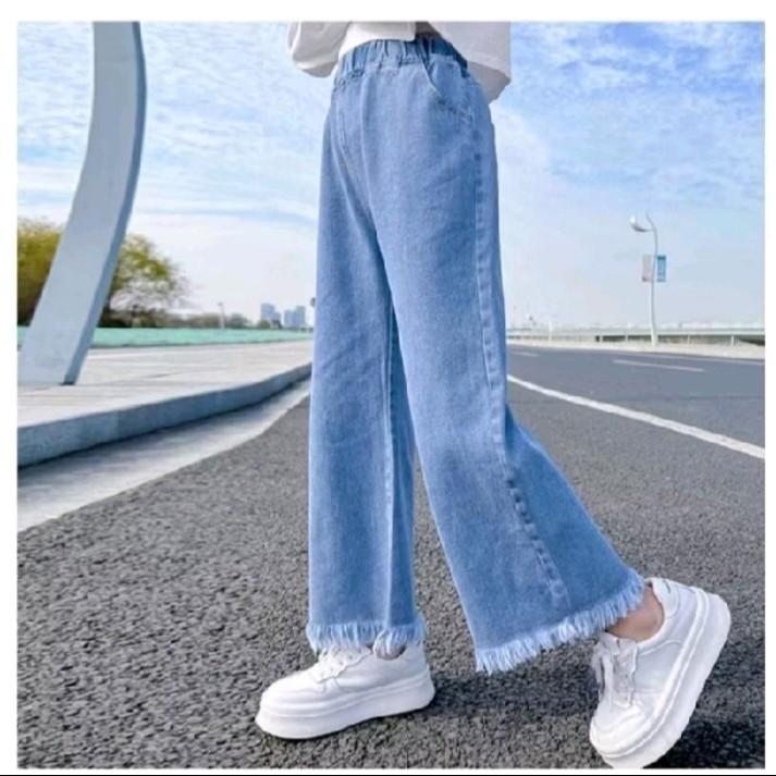 Celana Kulot Anak Jeans Rawis Perempuan Umur 8 Tahun Sampai 13 Tahun// Celana Jeans Wanita 0