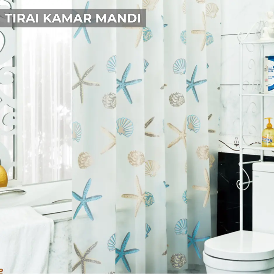 Gorden Kamar Mandi Shower Curtain Motif / Tirai Kamar Mandi Premium