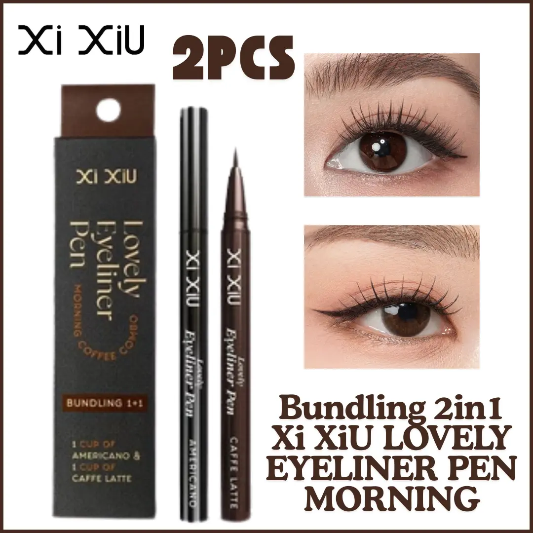 [BUNDLE 2PCS]- Xi XiU LOVELY EYELINER PEN MORNING COFFEE COMBO | Waterproof Smudgeproof | Bundling 2in1 - Americano & Caffee Latte