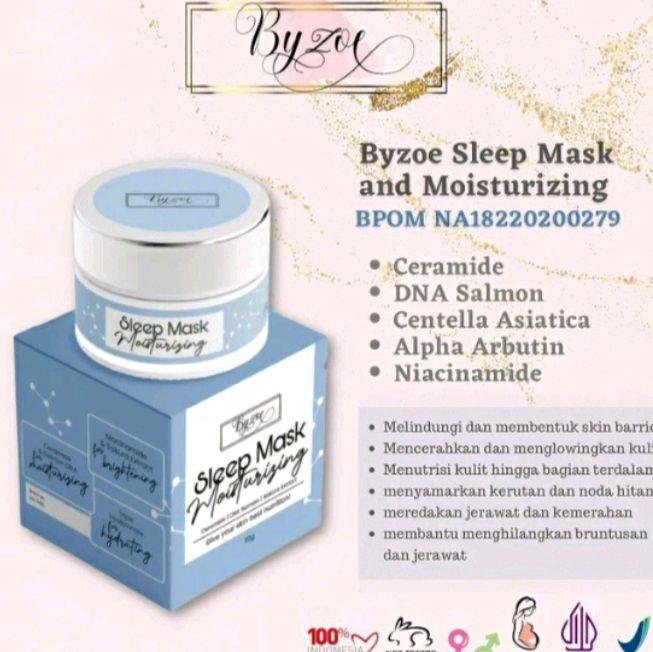 Cream byzoe moisturizing sleep mask brightening.. biru muda 1produk 1