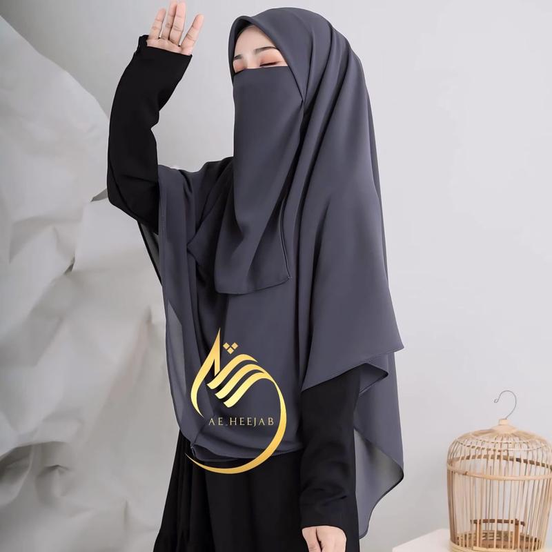 {SET CADAR} JILBAB SYAR'I SEGI EMPAT INSTAN JUMBO PREMIUM | TUDUNG HAFIZAH Bisnis Pad Muslim Layer Doll Ceruty Sifon Kerudung 1
