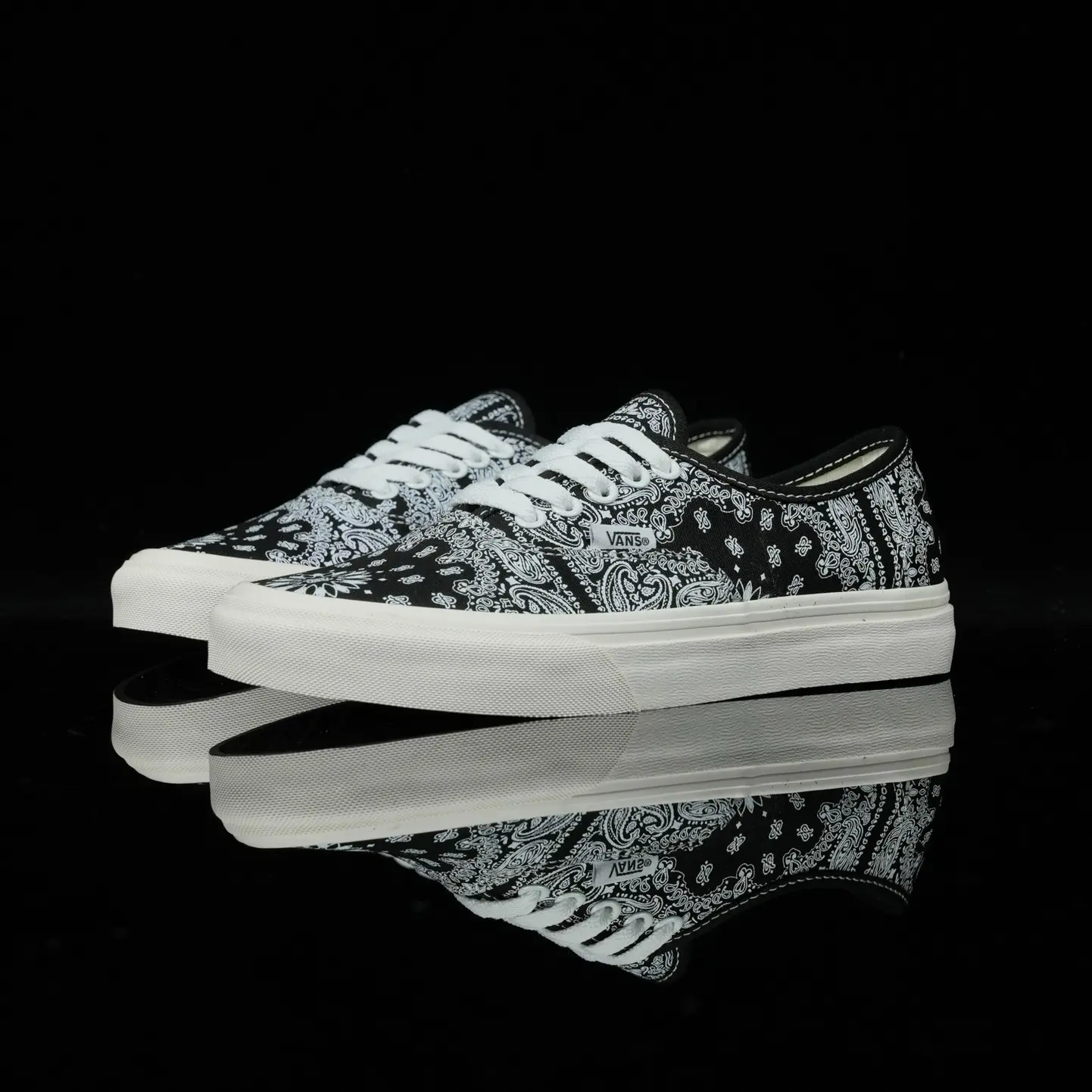 Vans Classics Knu Skool Trendy Hundred Black White Cashew Print Low Cut Casual Canvas Shoes-2607