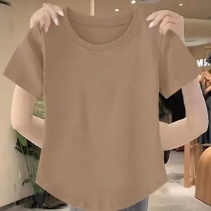 KAOS OBLONG OVAL WANITA SPANDEK / KAOS LENGAN PENDEK OVAL POLOS BAHAN SPANDEK ADEM