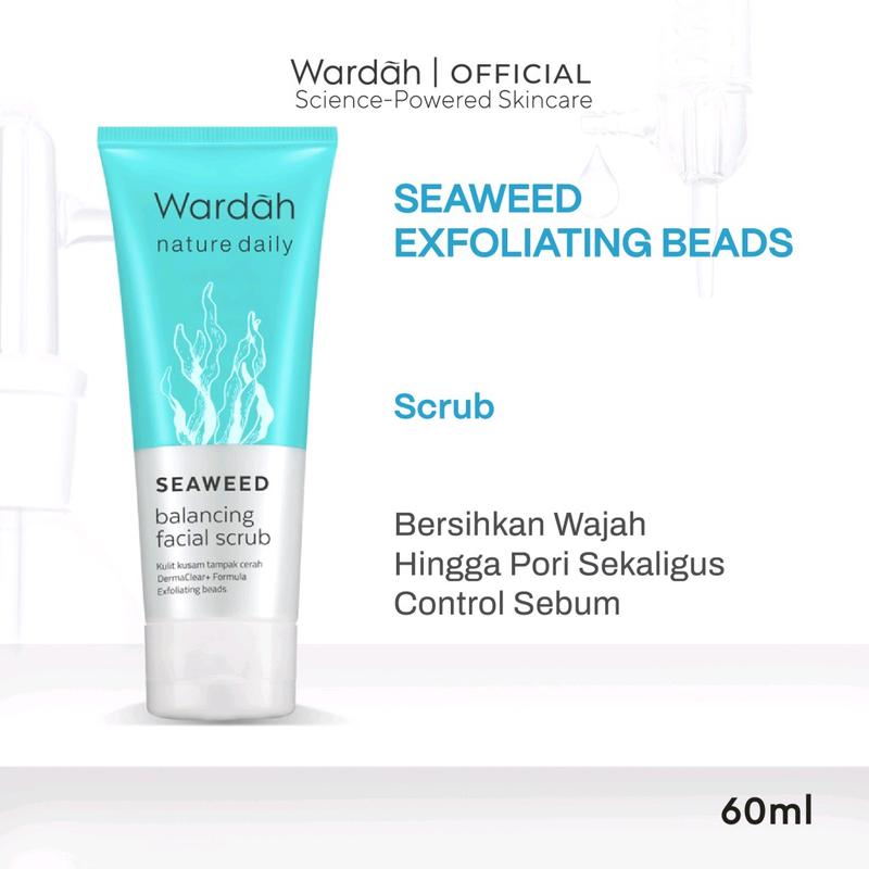 WARDAH NATURE DAILY SEAWEED BALANCING FACIAL SCRUB 60ML 0