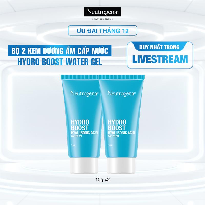  Bộ 2 Kem dưỡng giúp cấp ẩm Neutrogena Hydro Boost Hyaluronic Acid Water Gel 15g x 2 - Skincare Nữ | Chăm sóc da | Làm đẹp da Dưỡng Ẩm Da 