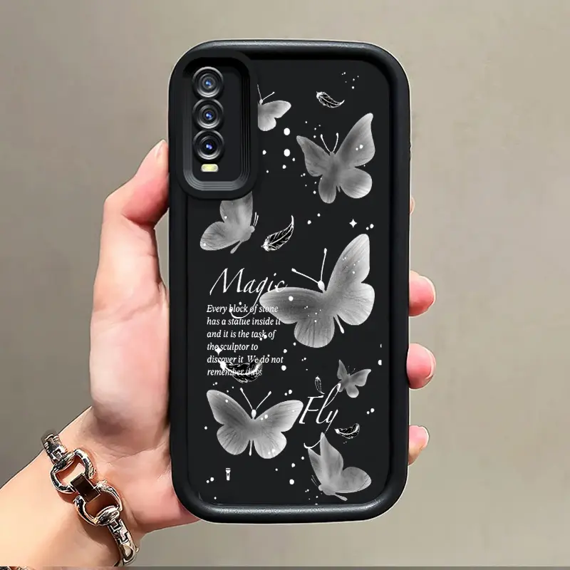 Casing Hp Untuk VIVO Y20 Y20s Y20i Y20T Y12s Y12a Y30G Y11s Case Casing Silikon Softcase Kasing HP Kesing pola kupu-kupu cantik Cesing
