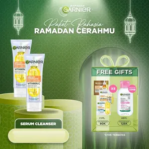 GARNIER Bright Complete Serum Cleanser 100ml - Single Twipack ISI 2 - Sabun Pencuci Wajah Brightening Mencerahkan - Sabun Muka Best Seller