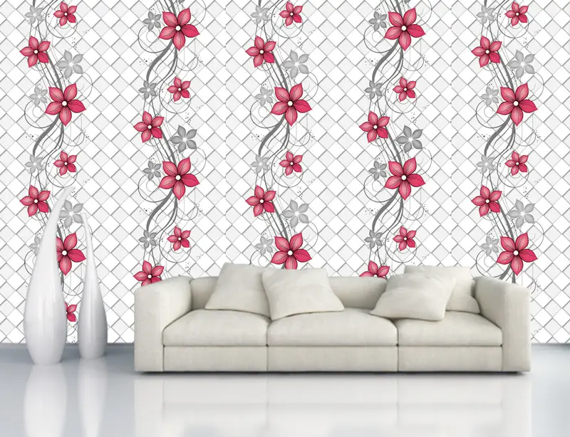 Wallpaper Dinding Motif Segitiga Abu / Segitiga Pink / Segitiga Kuning / Segitiga Biru Ruang Tamu Motif Elegant / MODERN 45Cmx5Meter 8