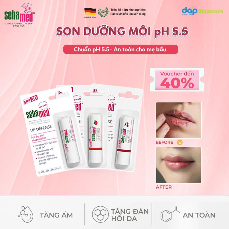 Son dưỡng môi & chống nắng môi Sebamed Sensitive Skin Lip Defense bảo vệ cấp ẩm…