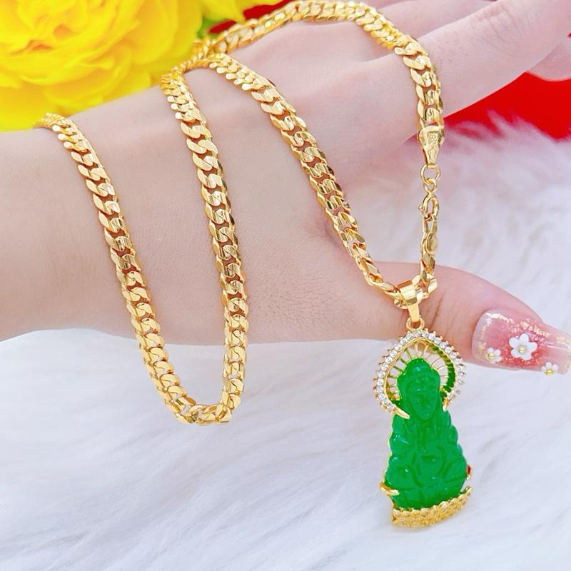 Dây chuyền phen lật kèm mặt mẹ quan âm khoá tròn miền tây Trang Sức