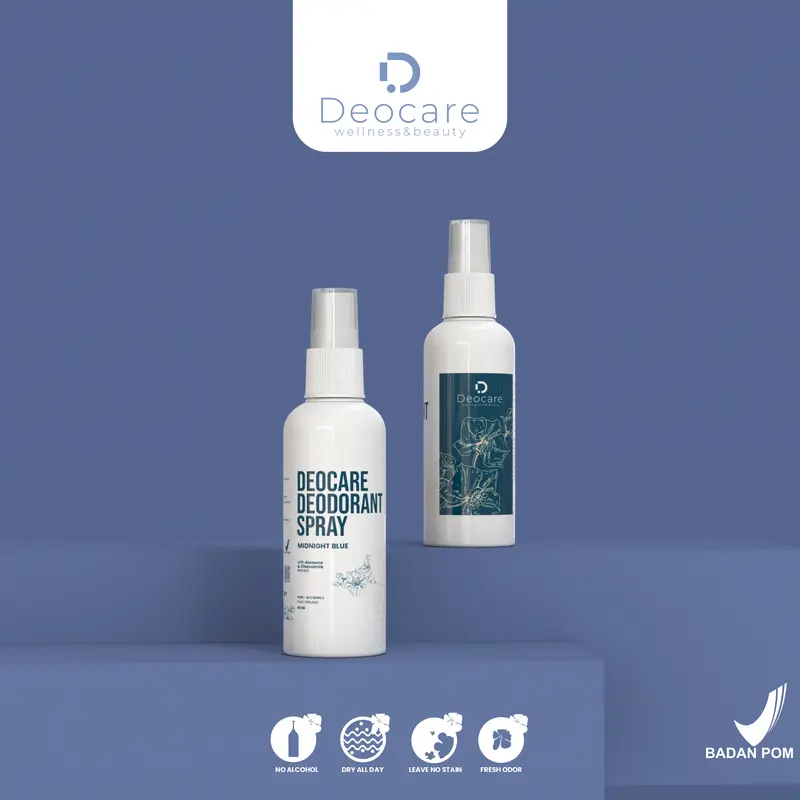 Deocare deodorant spray Midnight Blue with chamomile & aloevera extract 60ml Ampuh Mencegah Bau Ketiak dan Badan 4