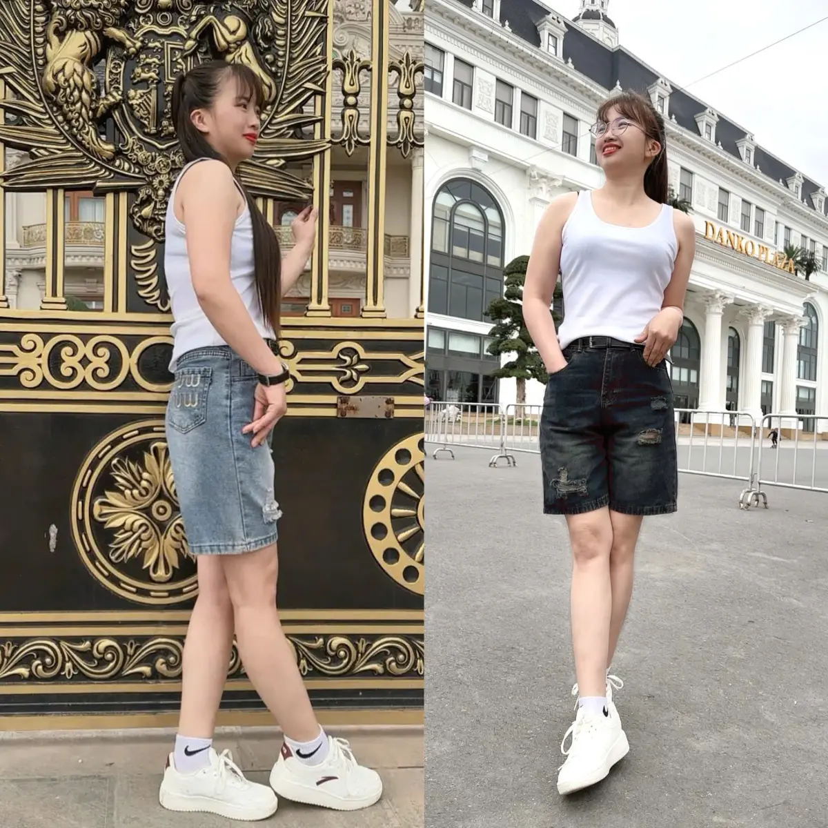 Quần Short Jeans Rách Phong Cách Cá Tính, Quần Ngố Rách Thêu Túi Sau - Size S-4XL