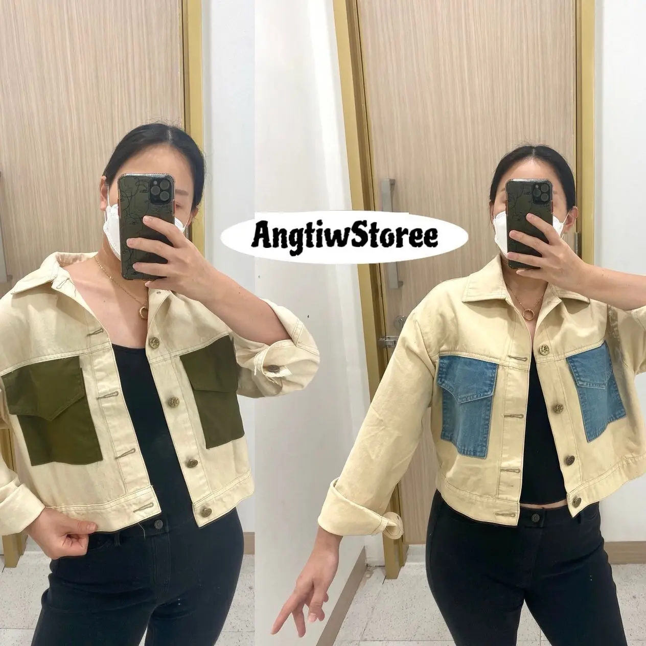 ANGTIW - Jaket Jeans Wanita Raisa Choco