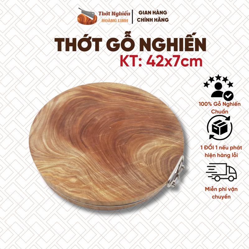 Thớt Gỗ Nghiến Kích Thước 42x7cm, Thớt Nghiến Đá - Thớt Nghiến Hoàng Linh