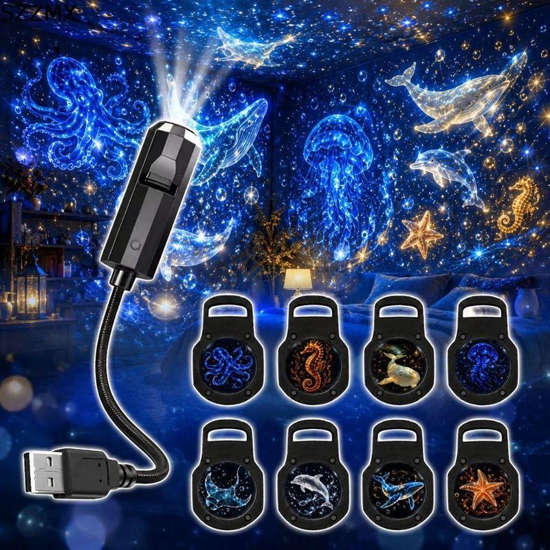 SZZMX Nhiều Mẫu Xoay 360 độ Máy chiếu bầu trời sao mộng mơ Cổ linh hoạt Các…