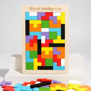 Rompecabezas de bloques rusos de madera, juguete educativo Montessori para niños a partir de 3 años, desarrollo cognitivo, coordinación mano-ojo, regalo divertido para la familia