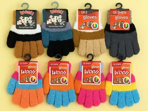 Qi Shen Sarung Tangan Anak Full Color Lupo Kids Hand Gloves Woll Boy and Girl Kaos tangan Lembut dan Nyaman