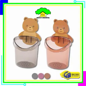 [COD] MI C452 Rak Tempel Tempat Sikat Gigi Bear Rak Serbaguna Kamar Mandi Mo