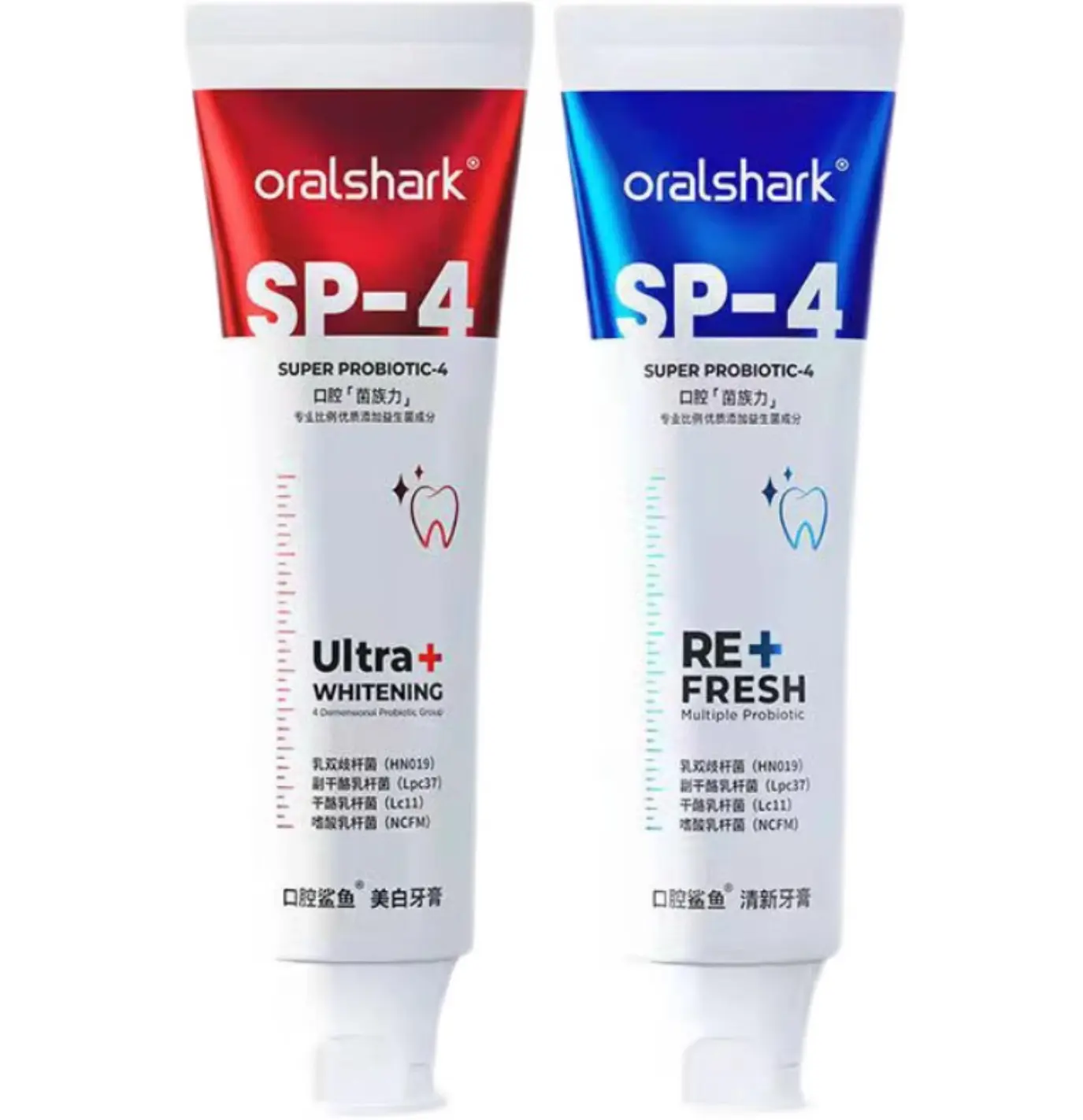 [SG SELLER] ORALSHARK SP-4 RED GENUINE TOOTHPASTE (NOT YAYASHI) ULTRA + WHITENING / BLUE RE+ FRESH 120g & 20g for sale