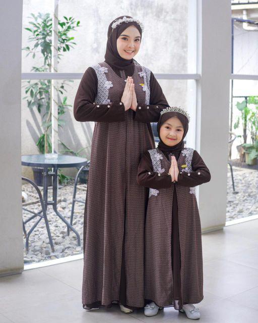 Gamis couple mom&kids / aisha couple set khimar gamis couple terbaru elegan dan kekinian