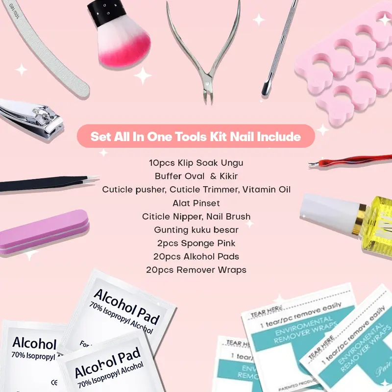 MSY SET NAIL ART LENGKAP 31IN1/33IN1/60IN1/SET KUTEK GEL NAIL POLISH UV/UNTUK NAIL ART PEMULA 4