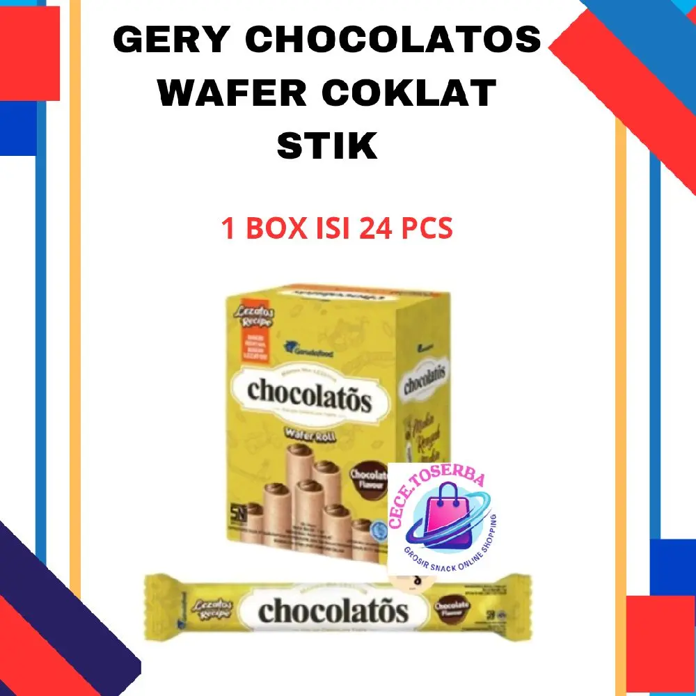 Gery Chocolatos wafer Roll Coklat 1 Box  isi 24 pcs Cookies Food Snack Toples
