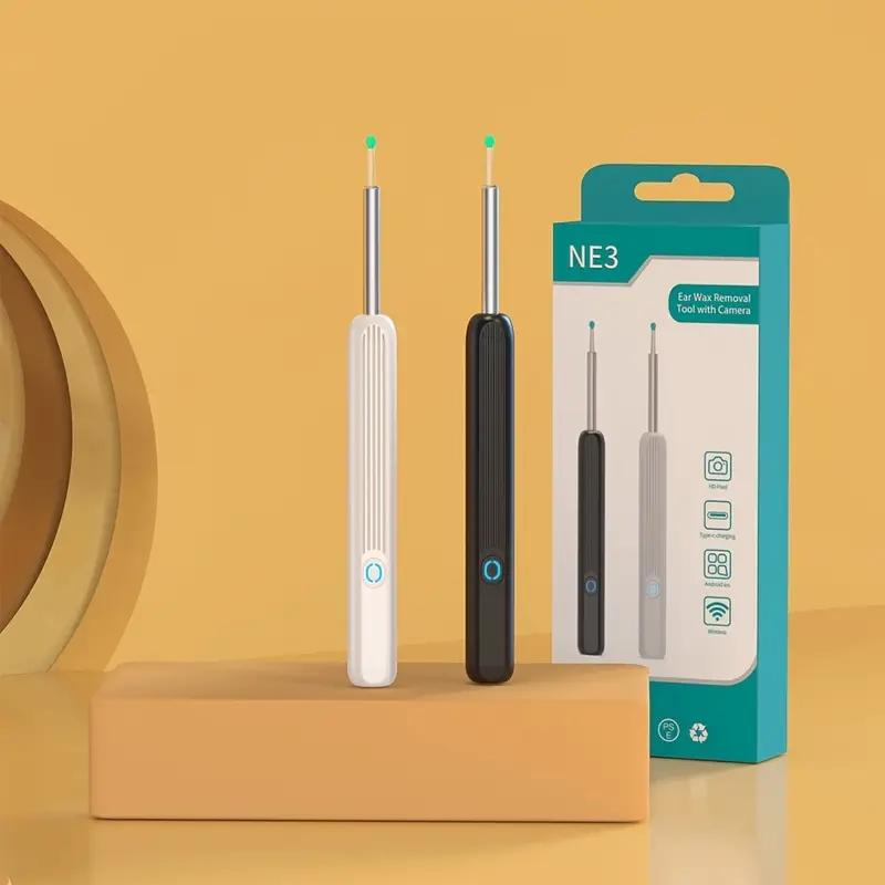 Dụng Cụ Làm Sạch Tai Với Máy Ảnh, NE3, Dụng Cụ Lấy Ráy Tai Với 4 Thìa Và 8 Dụng Cụ Ngoáy Tai, 1080P, Có Thể Sạc Lại, Dành Cho Người Lớn